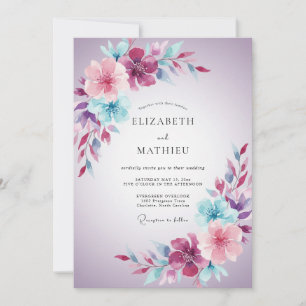 Lavender Brilliant Romantic Wedding Invitation