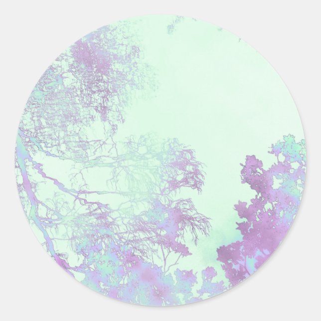 Lavender Broadleaf Mist Classic Round Sticker (Front)