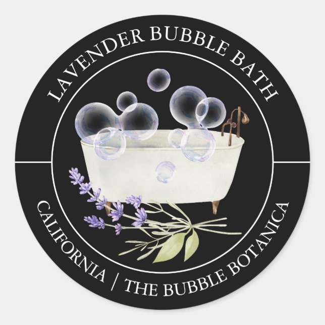 Lavender Bubble Bath label (Front)