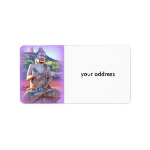 lavender buddha label