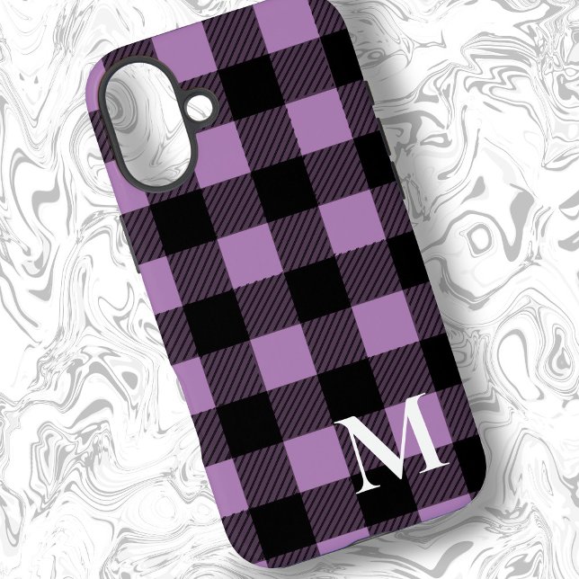 Lavender Buffalo Plaid Check iPhone Case (Creator Uploaded)