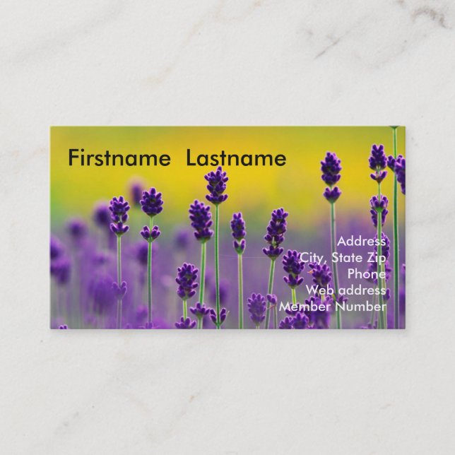 Lavender Business Card 1 (Front)