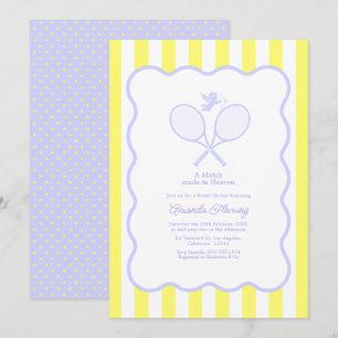 Lavender & Butter Yellow Tennis Bridal Shower Invitation