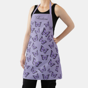 lavender butterflies apron