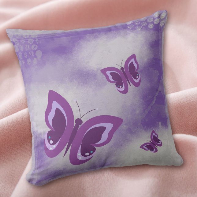 Lavender Butterfly Grunge Cushion (Creator Uploaded)