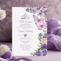 Lavender Butterfly Purple Quinceanera Birthday