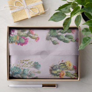 Lavender Cactus Succulent Tropical Tissue Paper