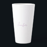 Lavender Calligraphy Elegant Plain Simple Name Latte Mug<br><div class="desc">This product was very good and I love how easy it is for customise design. The design was very simple so I'm very pleased when I create.</div>