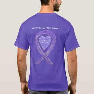 Lavender Cancer Awareness Ribbon Heart Art Shirt