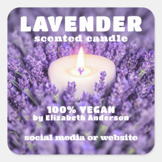 Lavender Candle Square Sticker