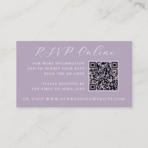 Lavender Castle QR Code Wedding Website RSVP Enclosure Card