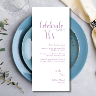 Lavender Celebrate With Us Place Setting Cards