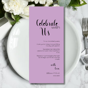 Lavender Celebrate With Us Place Setting Cards