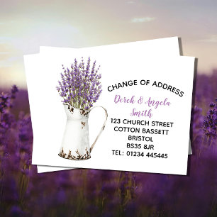 Lavender Change of Address Postcard   New Address 