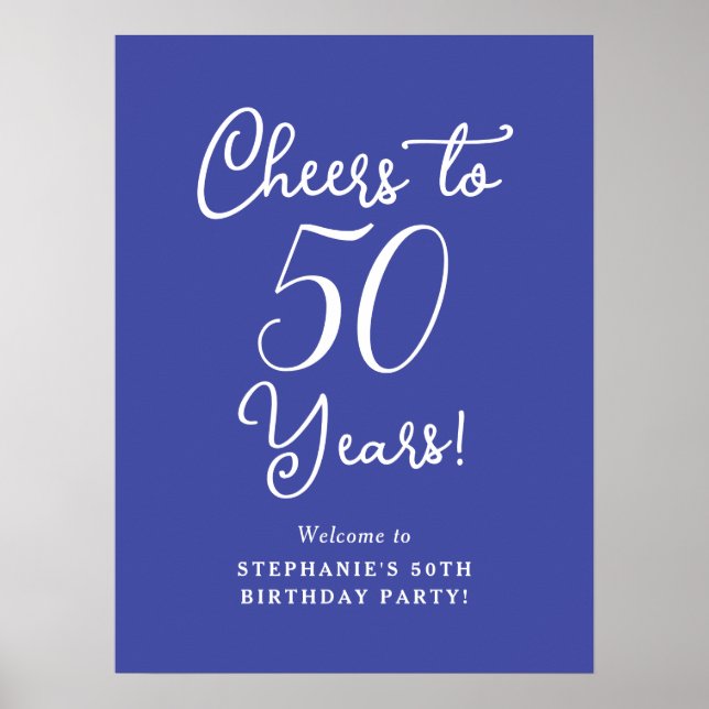 Lavender Cheers to 50 Years 50th Birthday Welcome Poster (Front)