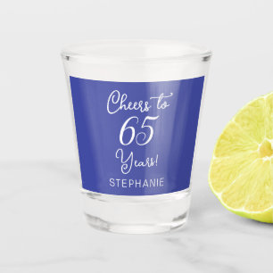Lavender Cheers to 65 Years 65th Birthday Party Shot Glass