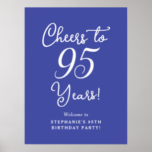 Lavender Cheers to 95 Years 95th Birthday Welcome Poster