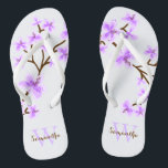 Lavender Cherry Blossoms Monogrammed Jandals<br><div class="desc">Beautiful and sweet cherry blossoms or sakura flowers design perfect for spring,  summer,  as well as for bride,  bridesmaids,  mother of the bride,  mother of the groom,  maid of honour,  flower girl gifts,  and more!</div>