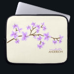 Lavender Cherry Blossoms Tree Laptop Sleeve<br><div class="desc">Personalised laptop sleeve features a beautiful vector illustration of a cherry blossoms or sakura tree. Customise with your name,  monogram,  initials or text of your choice. 
 Mujka</div>