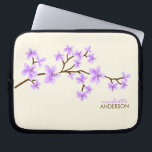 Lavender Cherry Blossoms Tree Laptop Sleeve<br><div class="desc">Personalised laptop sleeve features a beautiful vector illustration of a cherry blossoms or sakura tree. Customise with your name,  monogram,  initials or text of your choice. 
 Mujka</div>