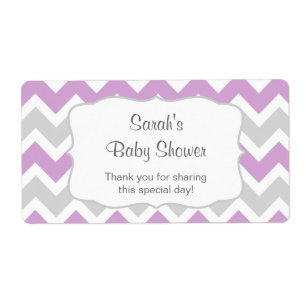 Lavender Chevron Water Bottle or favour u customis
