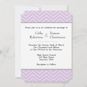 Lavender Chevron Wedding Invitations