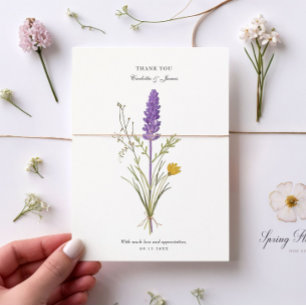 Lavender Chic Wedding Thank You Card