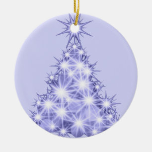 Lavender Christmas Tree Ceramic Ornament