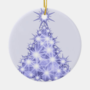 Lavender Christmas Tree Ceramic Ornament
