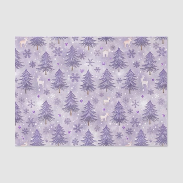 Lavender Christmas Winter Tissue Paper (Front)