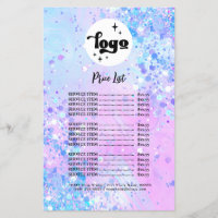 lavender chunky glitter beauty salon flyer