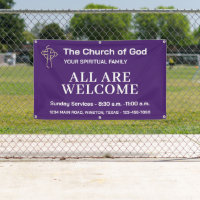 Lavender Church Banner With Your Logo