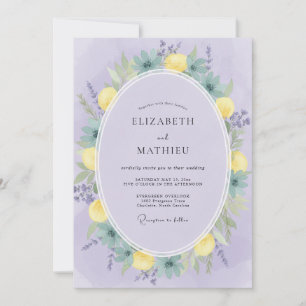 Lavender Citrus Blossom Wedding Invitation