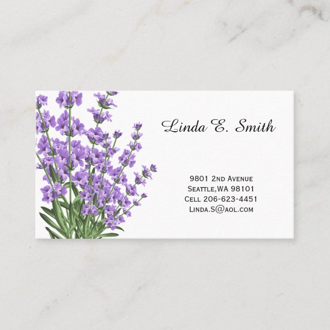 Lavender Classic Calling Card (Front)
