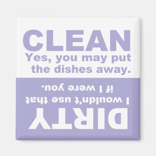 Lavender Clean Dirty Dishwasher Magnet