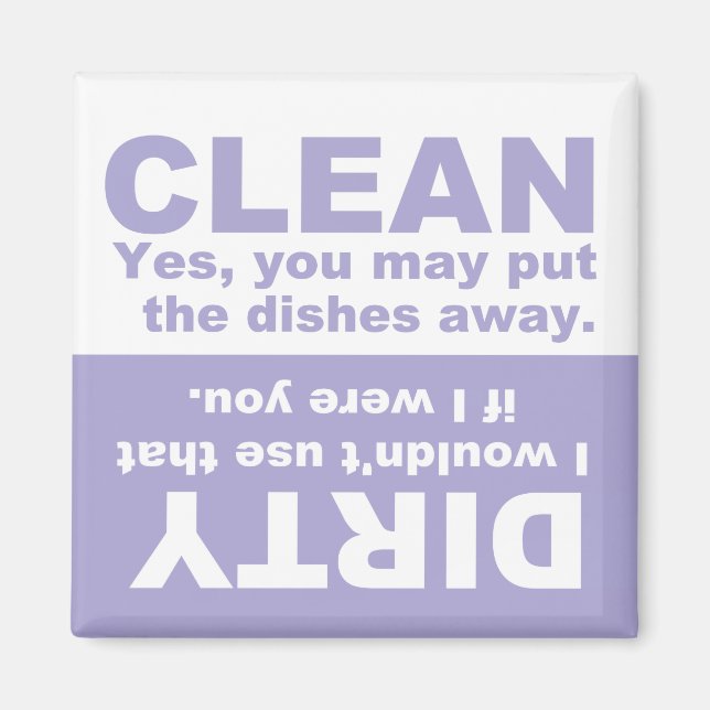 Lavender Clean Dirty Dishwasher Magnet (Front)