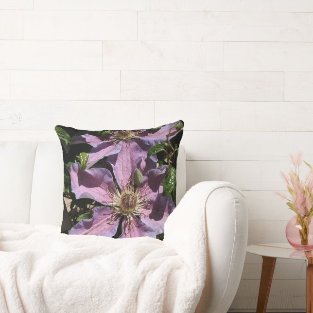 Lavender Clematis Cushion (Couch)