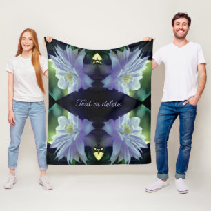Lavender Clematis Flower Abstract Personalised Fleece Blanket