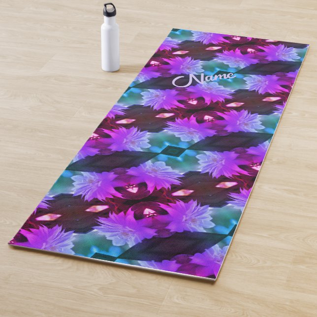 Lavender Clematis Flower Abstract Personalised  Yoga Mat (In Situ)