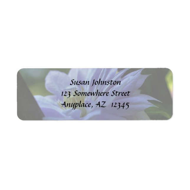 Lavender Clematis Flower Address Label (Front)