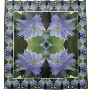 Lavender Clematis Flower Nestled In Trellis      Shower Curtain