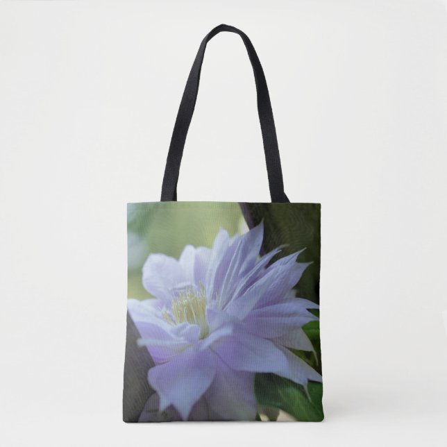 Lavender Clematis Flower  Nestled In Trellis  Tote Bag (Front)
