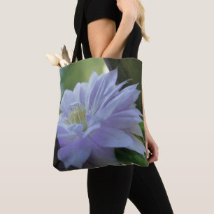 Lavender Clematis Flower  Nestled In Trellis  Tote Bag