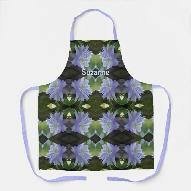 Lavender Clematis Flower Trellis Personalised     Apron (Front)