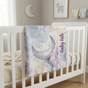 Lavender cloud watercolour celestial Fleece Blanket
