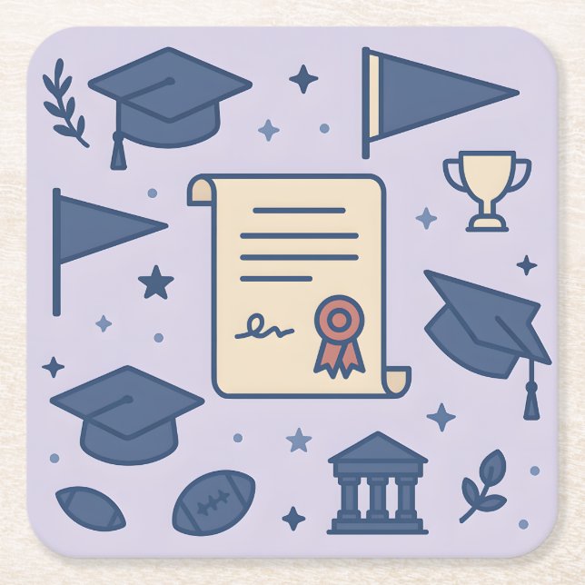  Lavender College Symbol Coaster Set (Front)