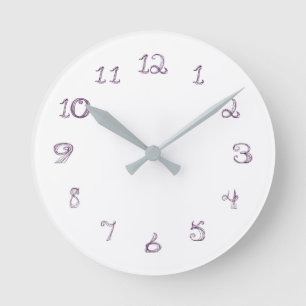 lavender color fabric font round clock