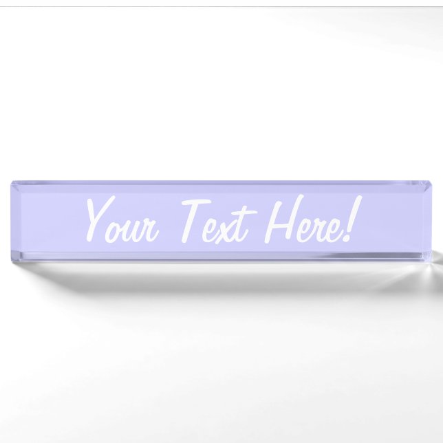 Lavender colour accent decor ready to customise nameplate (Front)