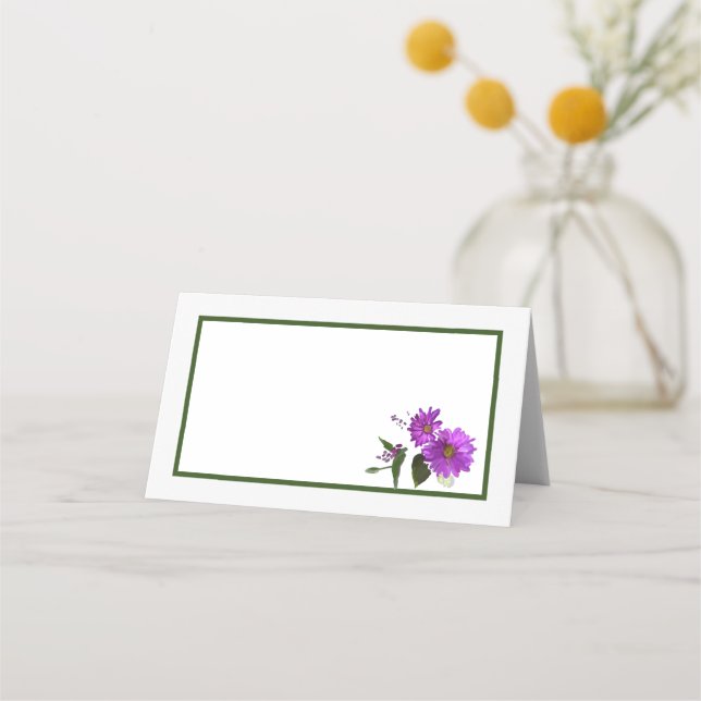 Lavender colour daisy Design Place Card (Back)
