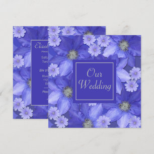 Lavender Coloured Floral Wedding Invitation
